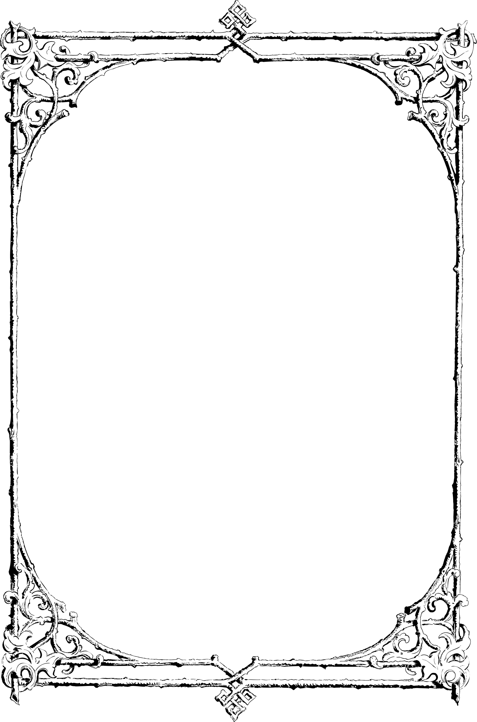 Big Image - Black And White Border Design (1562x2362), Png Download