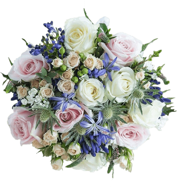 Sentimental Pastel Shapphire Bouquet Flowers Box London - Garden Roses (600x600), Png Download
