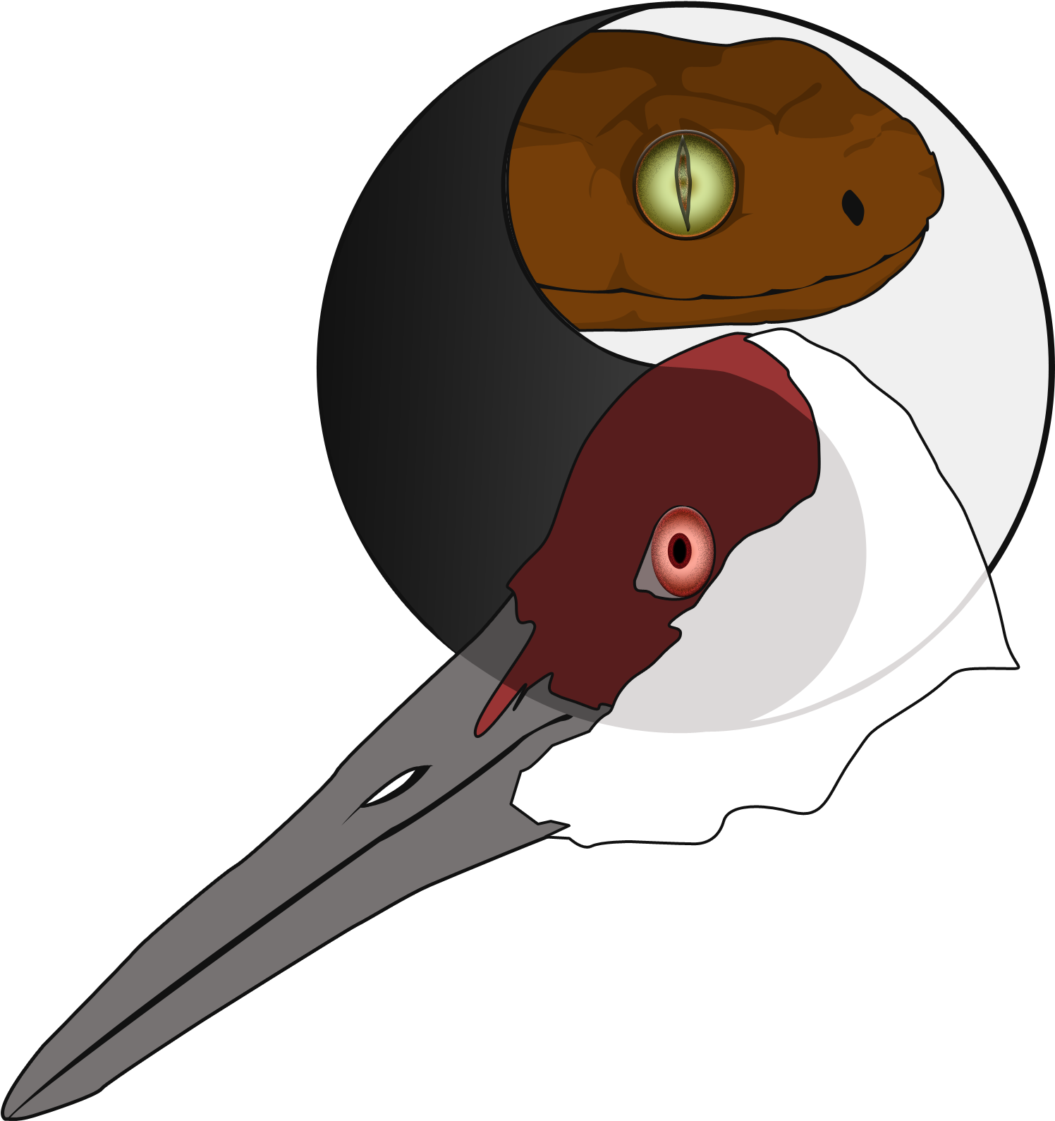 Yinyang Crane Snake - Illustration (2000x2000), Png Download