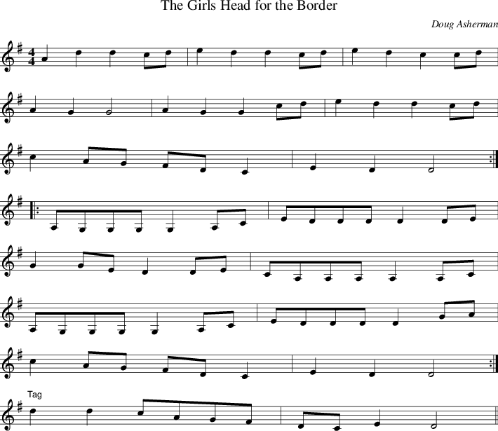 Listen To The Girls Head For The Border - Sheet Music (710x615), Png Download