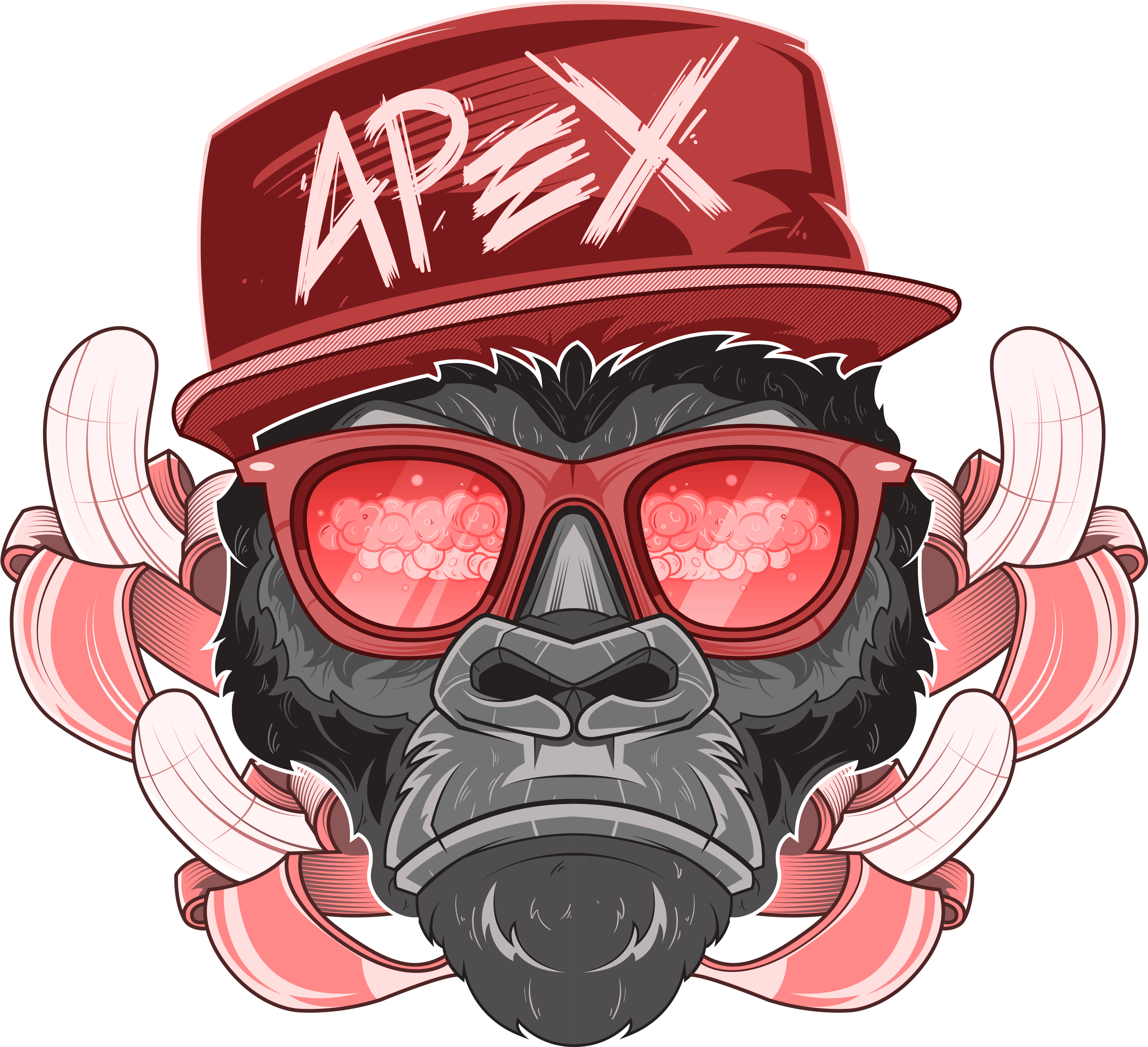 Monkey With Gas Mask (3000x3000), Png Download