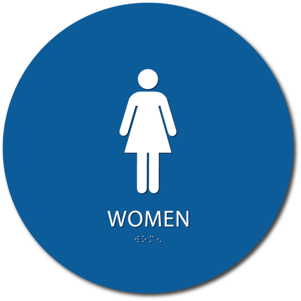 Ada Compliant Women Bathroom Sign - Ladies Rest Room Sign (600x600), Png Download