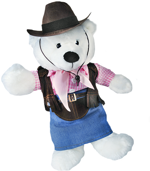 Cowgirl With Cowgirl Hat 16 Inch - Cowgirl Teddy Bear (800x600), Png Download