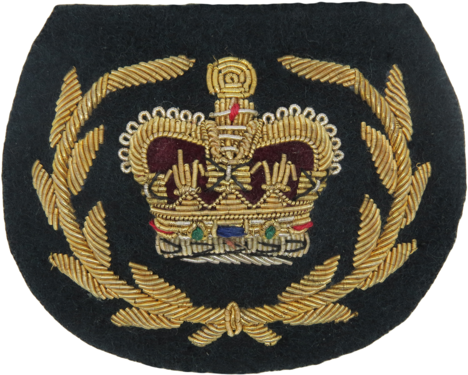 Crown & Wreath No 1 Dress Gold On Various Colours - Royal Navy Warrant Officer 2 Badge (1200x799), Png Download