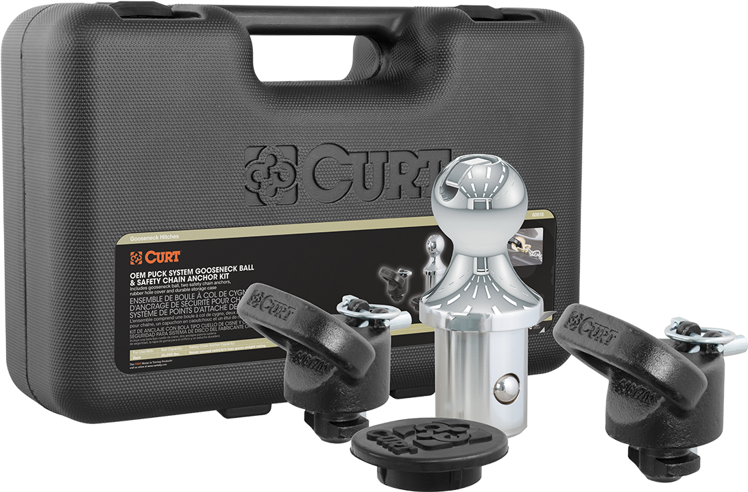 60618 Curt Oem Ball & Safety Chain Kit - 2017 F250 Gooseneck Hitch (1200x1200), Png Download