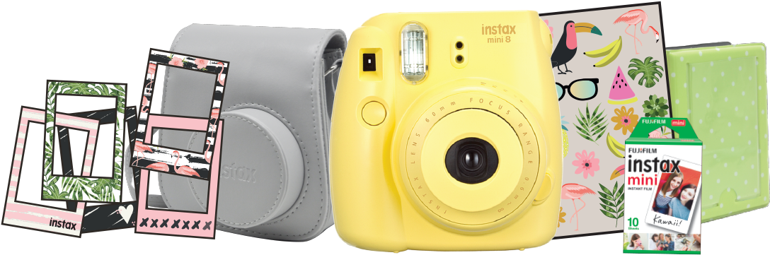 Fujifilm Instax Mini 8 Instant Camera, Yellow Free - Digital Camera (1200x1200), Png Download
