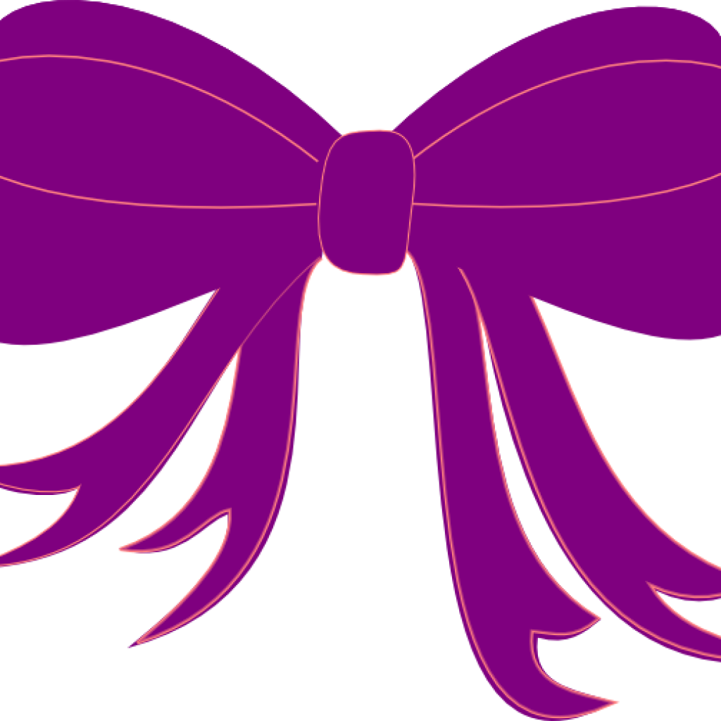 Purple Ribbon Clipart Purple Ribbon Clip Art At Clker - Pink Hair Bow Clipart (1024x1024), Png Download