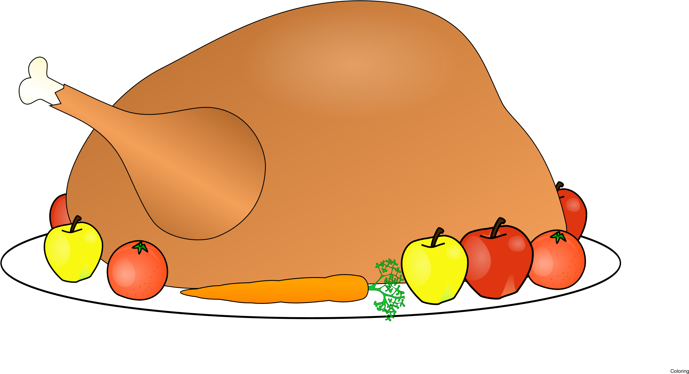 Free Thanksgiving Turkey Clipart - Thanksgiving Clipart Png (2429x1401), Png Download
