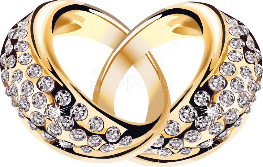 Free Png Download Gold Ring With Diamonds Clipart Png - Gold Rings Png (850x539), Png Download