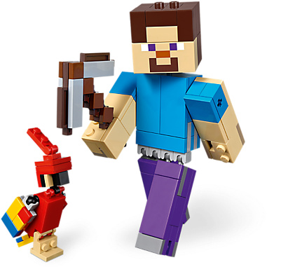 Minecraft™ Steve Bigfig With Parrot - Minecraft Steve (800x600), Png Download