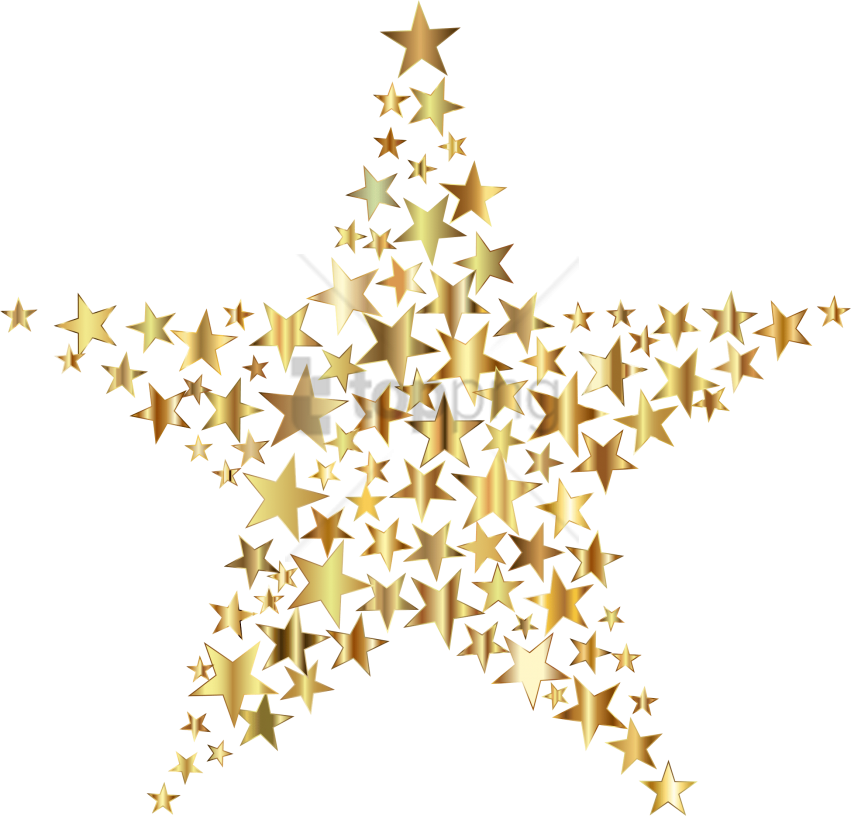 Free Png Christmas Gold Star Png Png Image With Transparent - Gold Stars No Background (851x816), Png Download