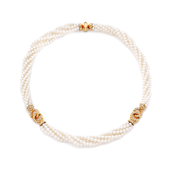 Pearls And Gold Necklace - Pearl (600x600), Png Download