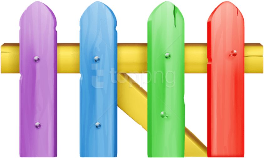 Free Png Download Colorful Fence Transparent Clipart - Colorful Fence Clipart Png (850x508), Png Download