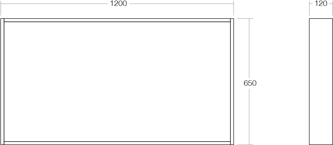 Omvivo Venice 1200 Box Frame Mirror Arlington Oak - Parallel (1200x900), Png Download