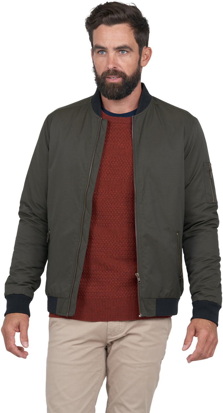Get The Vernon Bomber Jacket In Olive Online - Pocket (960x1440), Png Download