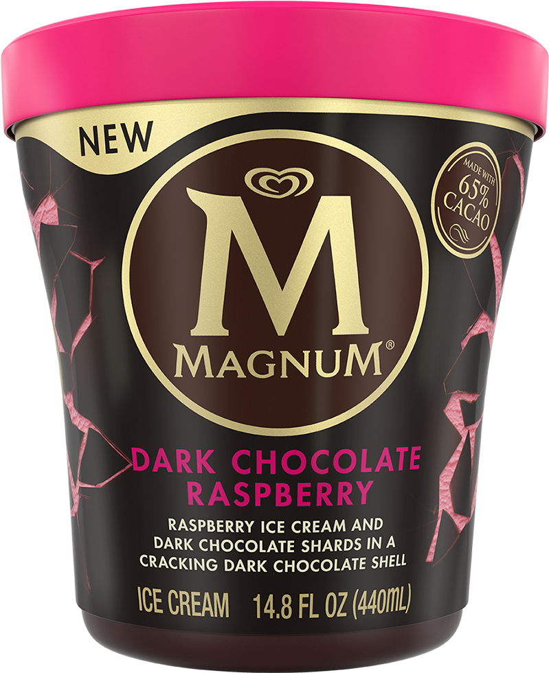 Magnum Dark Chocolate Raspberry - Magnum Dark Chocolate Raspberry Ice Cream (1000x1120), Png Download