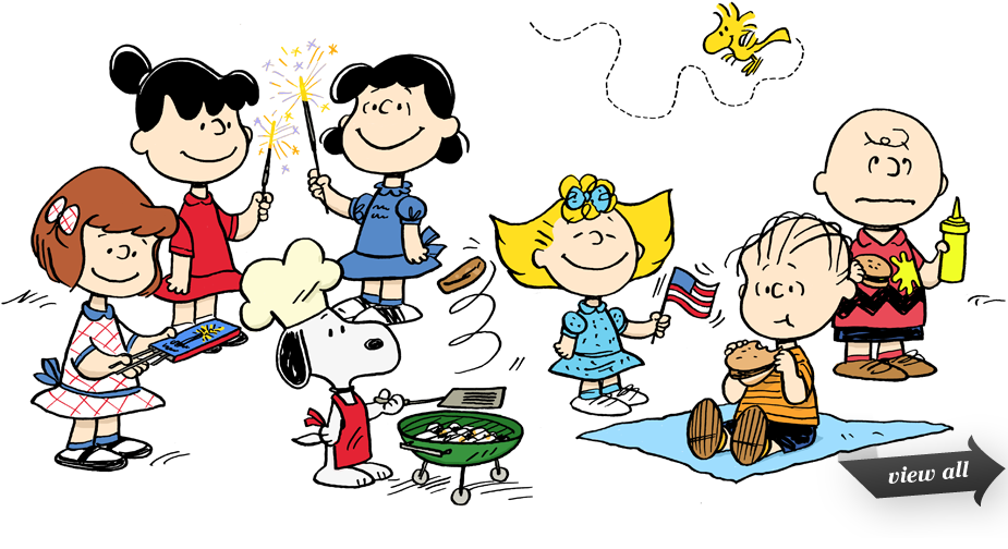 Peanuts Gang July 4th Celebration - Fourth Of July Peanuts Cartoon (925x504), Png Download