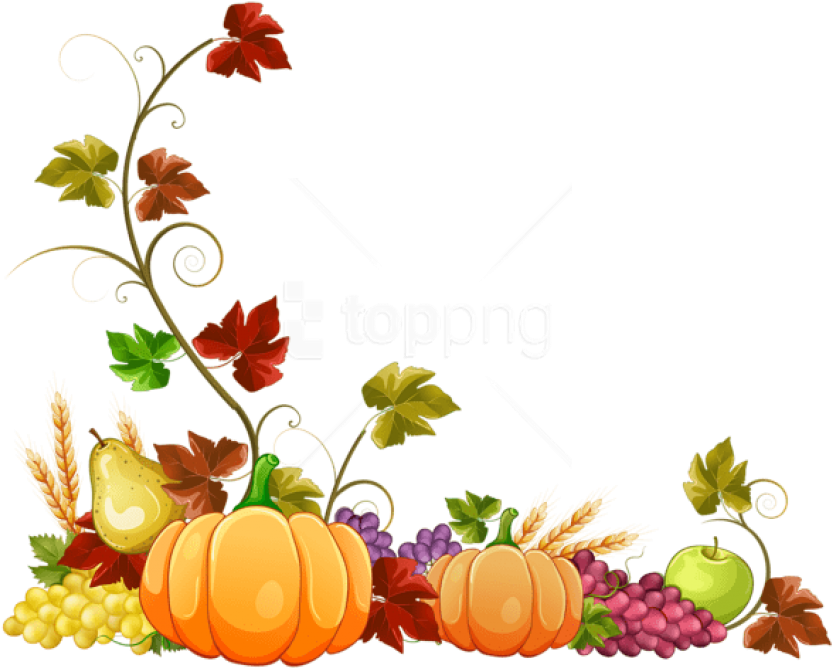 Free Png Download Autumn Pumpkin Decoration Clipart - Fall Clip Art Png (850x685), Png Download