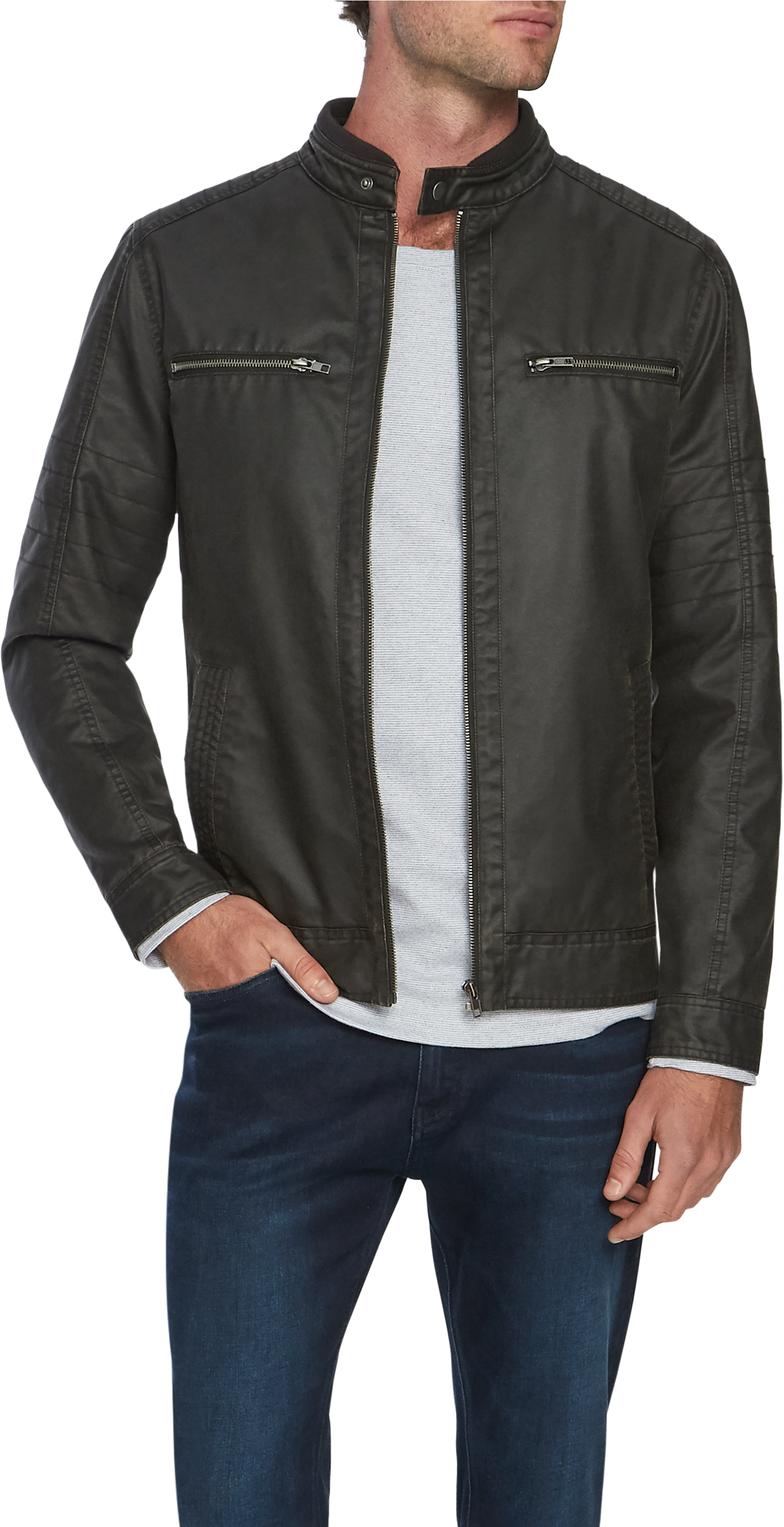 Chocolate Hart Moto Biker Jacket - Leather Jacket (3000x3000), Png Download