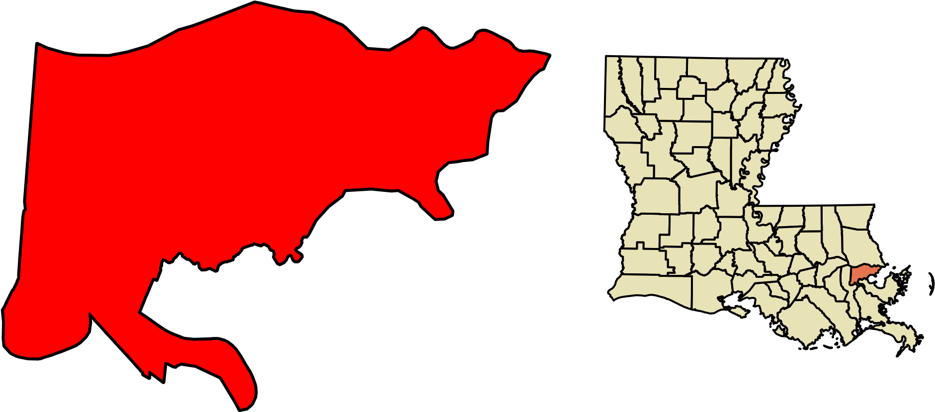 Louisiana Clipart Map New Orleans - Abita On Louisiana Map (2000x948), Png Download