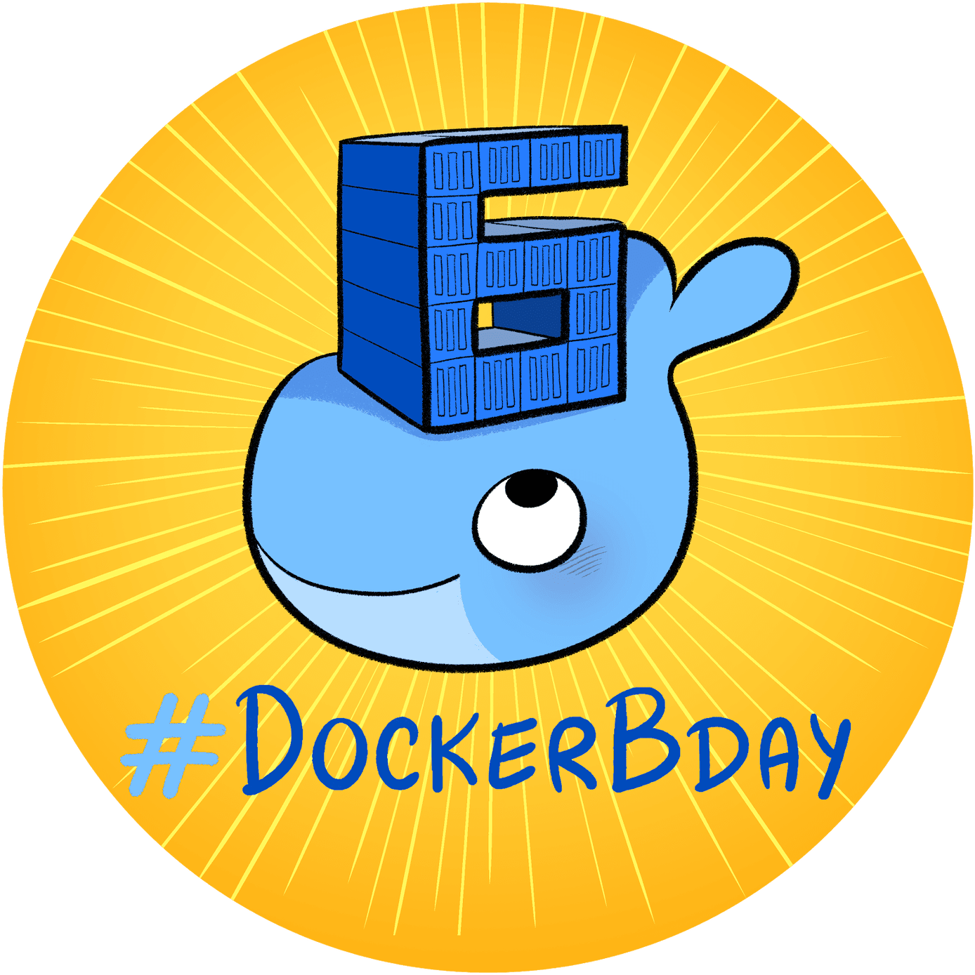 The World's Leading Software Container Platform - Docker Birthday 6 (1425x1425), Png Download