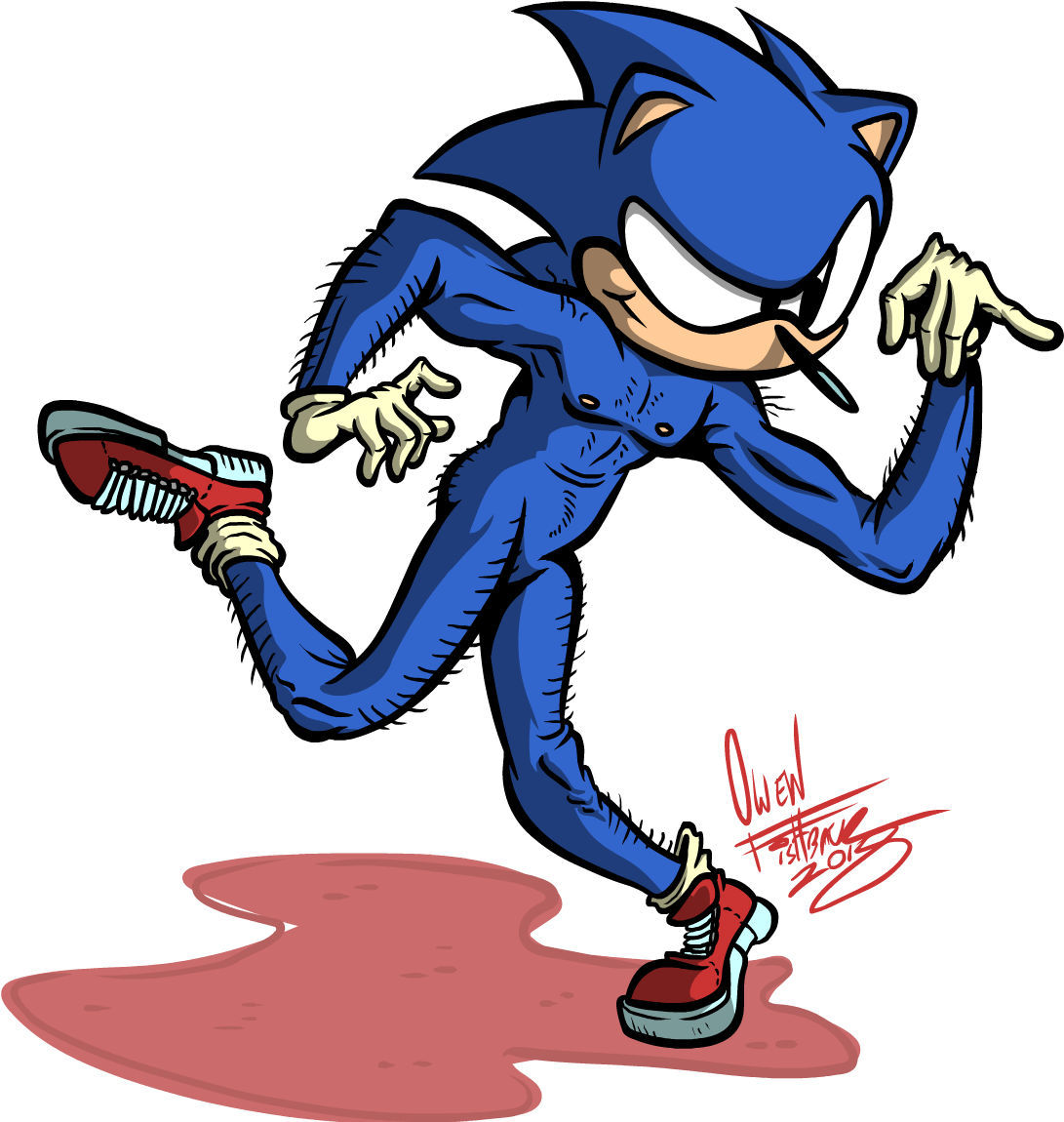 Fictional Character Cartoon Clip Art - Sonic The Hedgehog 2019 (1122x1200), Png Download