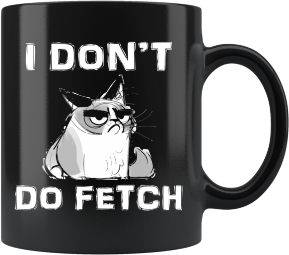 Angry Cat I Don't Do Fetch Funny Gift * Glossy Black - Judge Me When Ur Perfect (600x600), Png Download