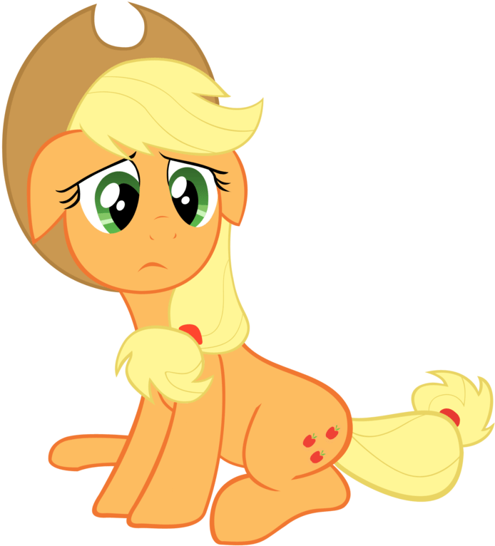 My Little Pony Applejack Sad - Applejack Sad (694x766), Png Download