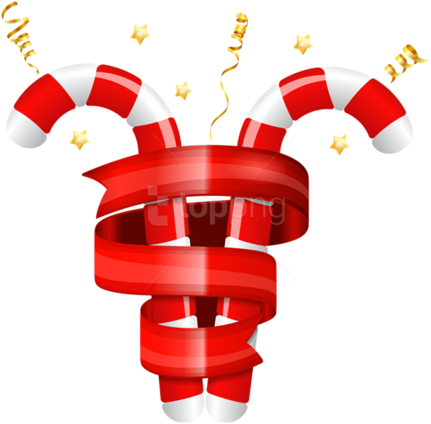 Free Png Candy Canes Decoration Png - Ribbon (850x835), Png Download