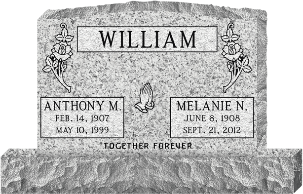 U104 Companion Upright Serptop Headstone 36"x6"x24" - Companion Upright Serptop Headstone Monument (700x485), Png Download