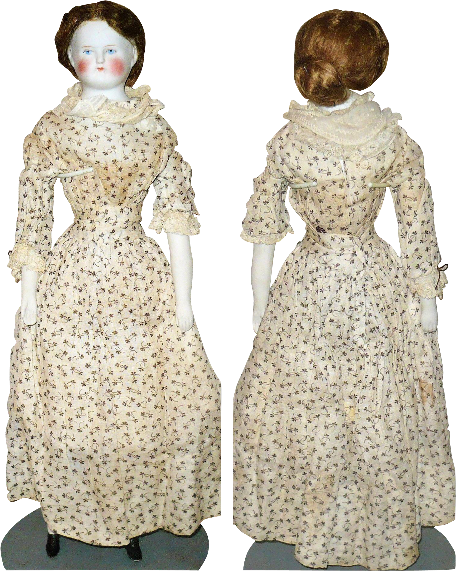 17 Inch 1870's Bisque Bald Head Sh Lady Original Body - Vintage Clothing (1883x1883), Png Download