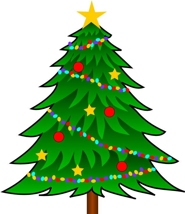 28 Collection Of Vector Clip Art Christmas Tree - Christmas Pine Tree Clip Art (637x736), Png Download