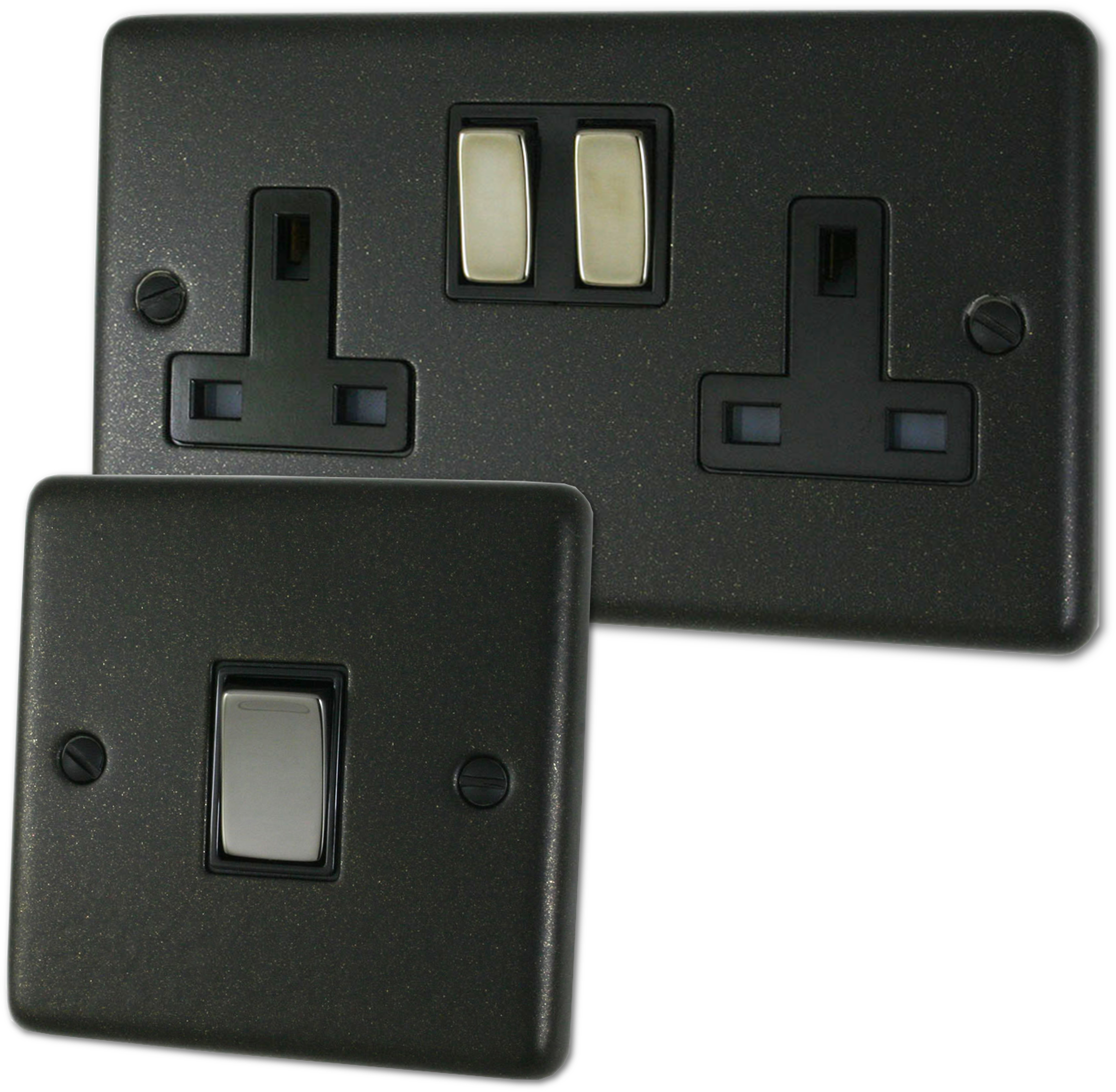 Contour Graphite Sockets And Switches (4000x4000), Png Download