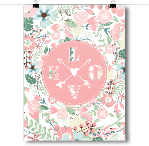 Cute Love Flower Pattern - Greeting Card (600x600), Png Download