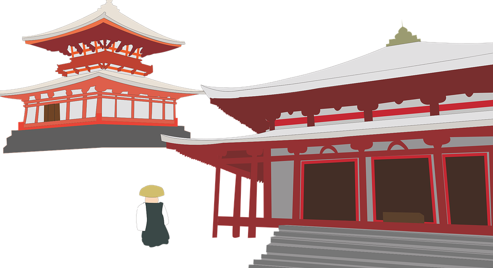 Temple, Japan, Buddhism - Buddhism In Japan (960x522), Png Download