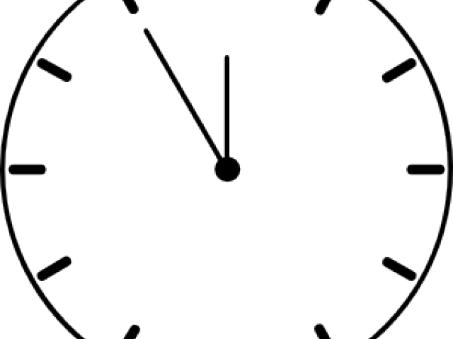 Clock Clipart Clear Background - Black And White Clock Clipart (640x480), Png Download