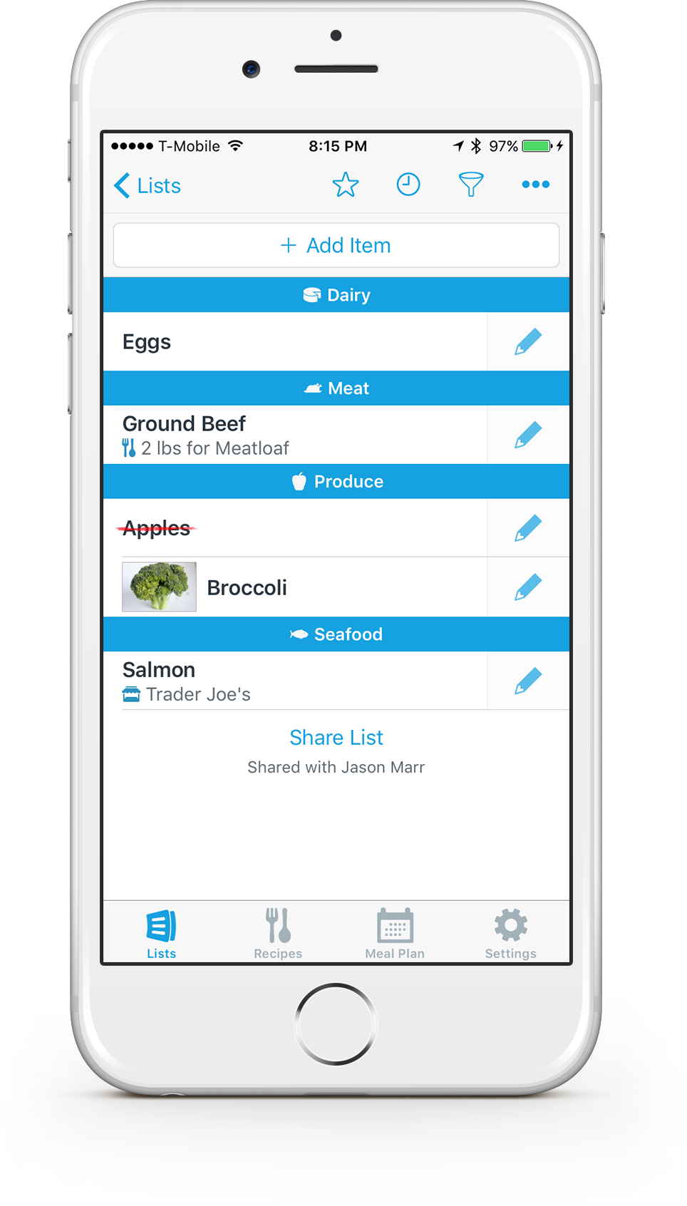 Anylist Suggests Common Grocery Items As You Type, - Smartphone (964x1692), Png Download