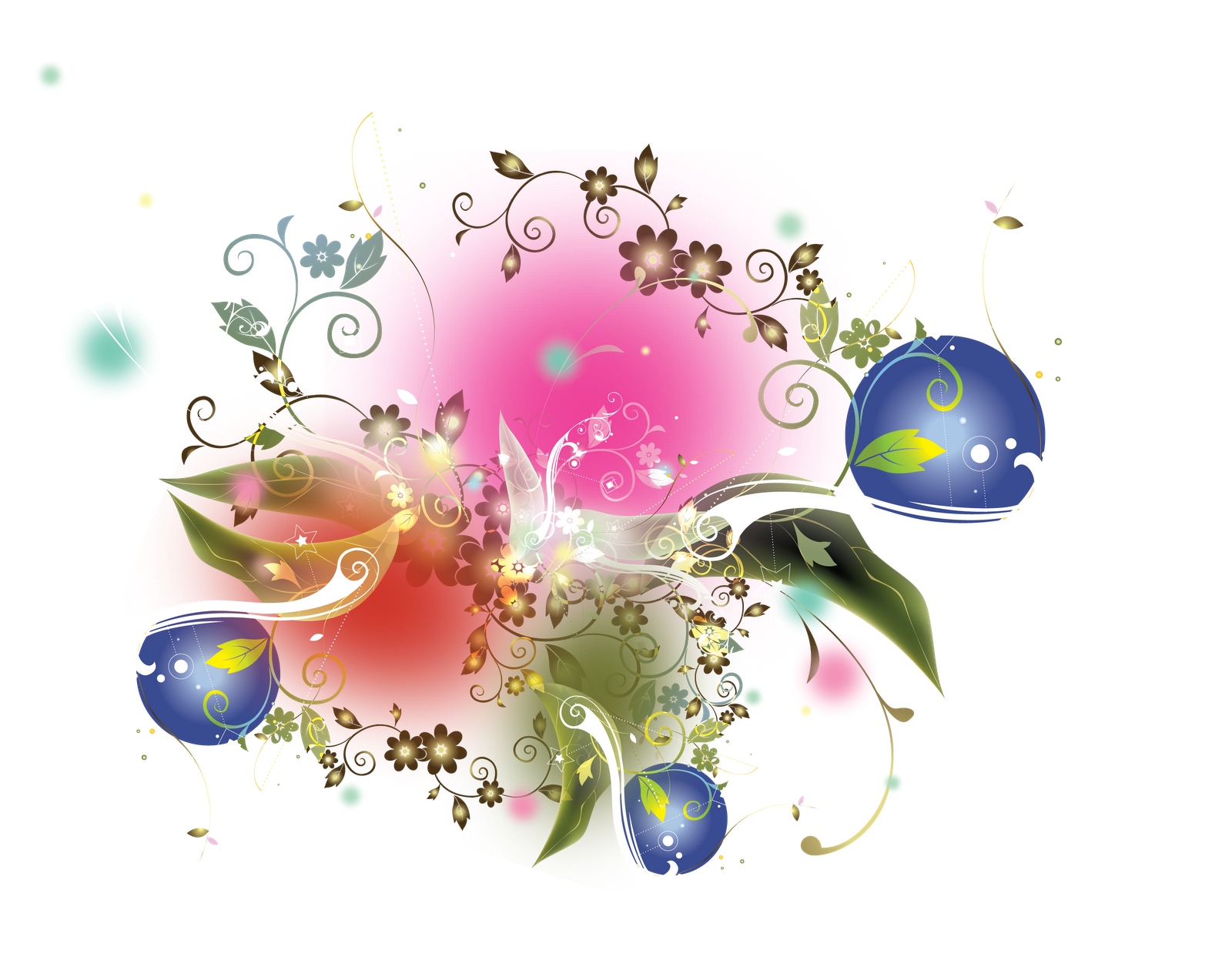 Colorful-flowers - Light Vector (1600x1247), Png Download