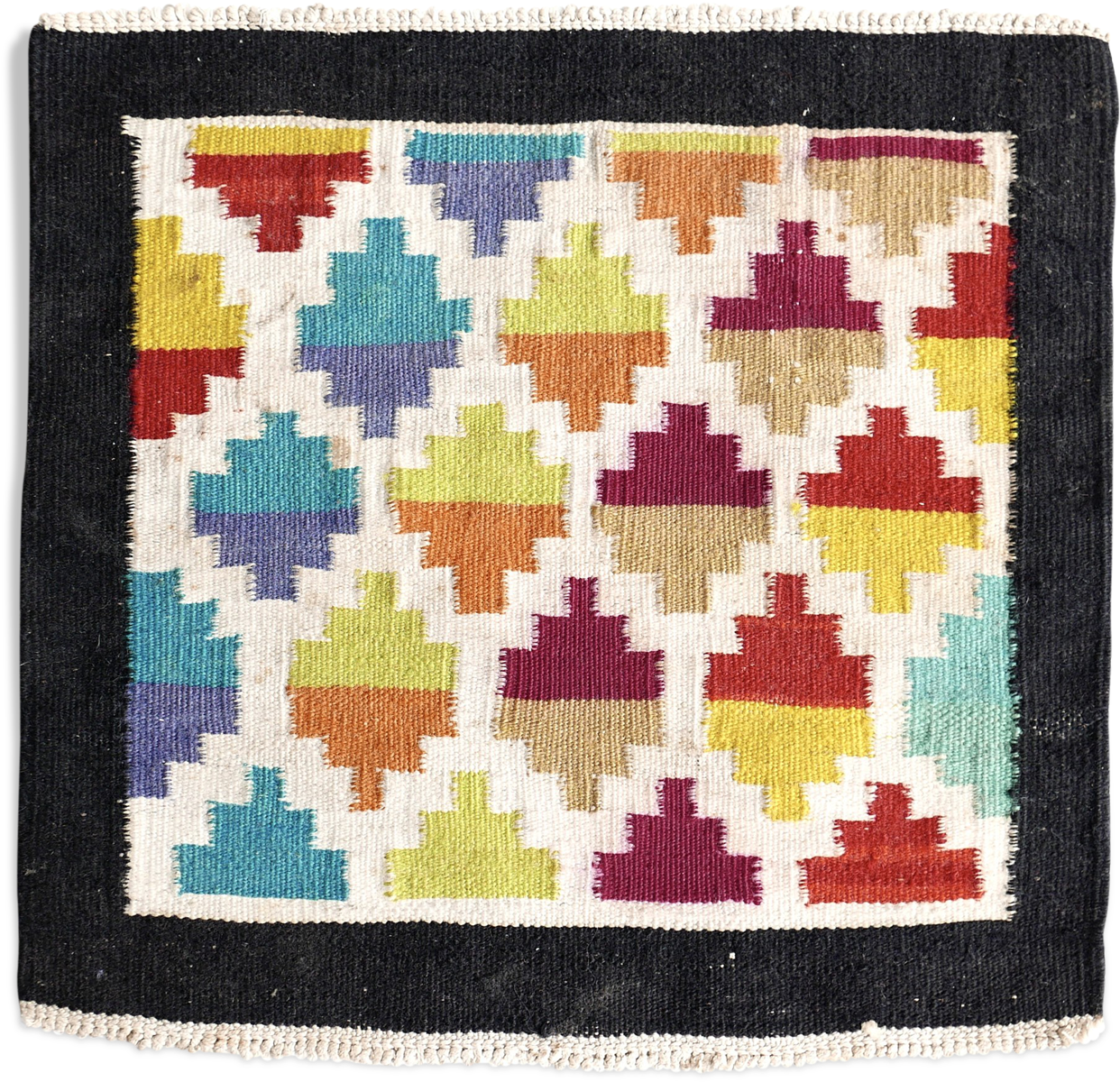 Mexican Rug In Wool, Geometric Patterns, 70 Years - Patchwork (1457x1457), Png Download