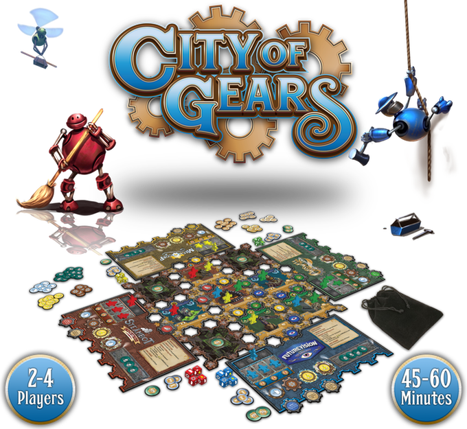 City Of Gears - City Of Gears Board Game (680x625), Png Download