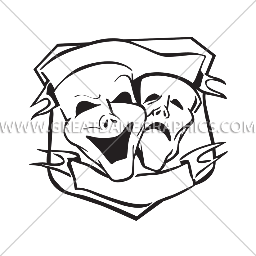 Drama Mask Png - Theater Face Line (825x825), Png Download