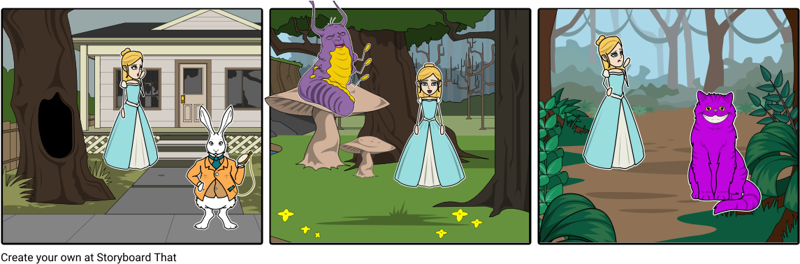 Alice In Wonder Land - Storyboard (1164x385), Png Download