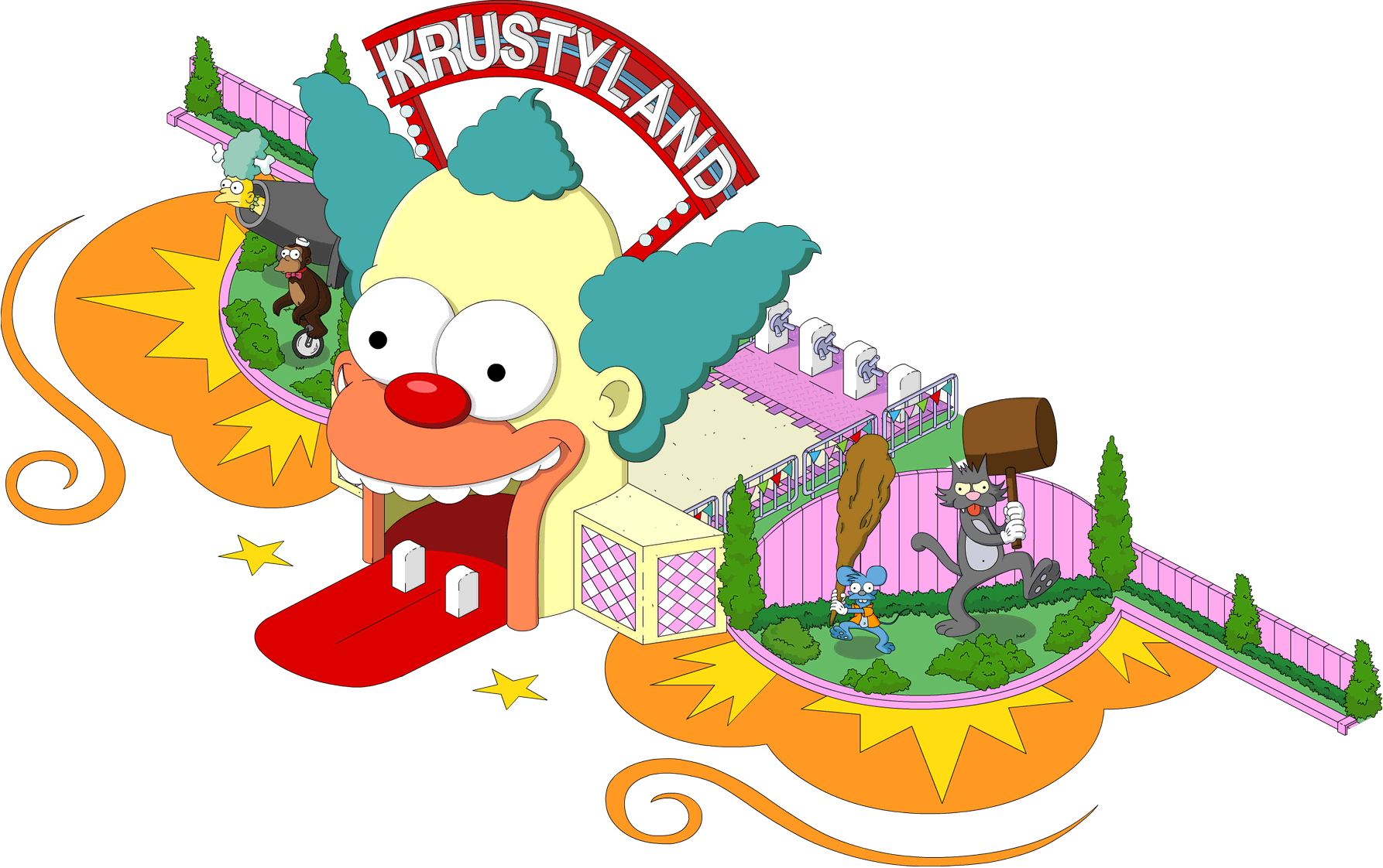 Krustyland Entrance - Krustyland Entrance Tapped Out (1786x1122), Png Download