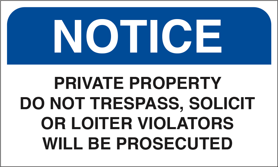 Notice Private Property, Do Not Trespass, Solicit Or - Sign (1000x1000), Png Download