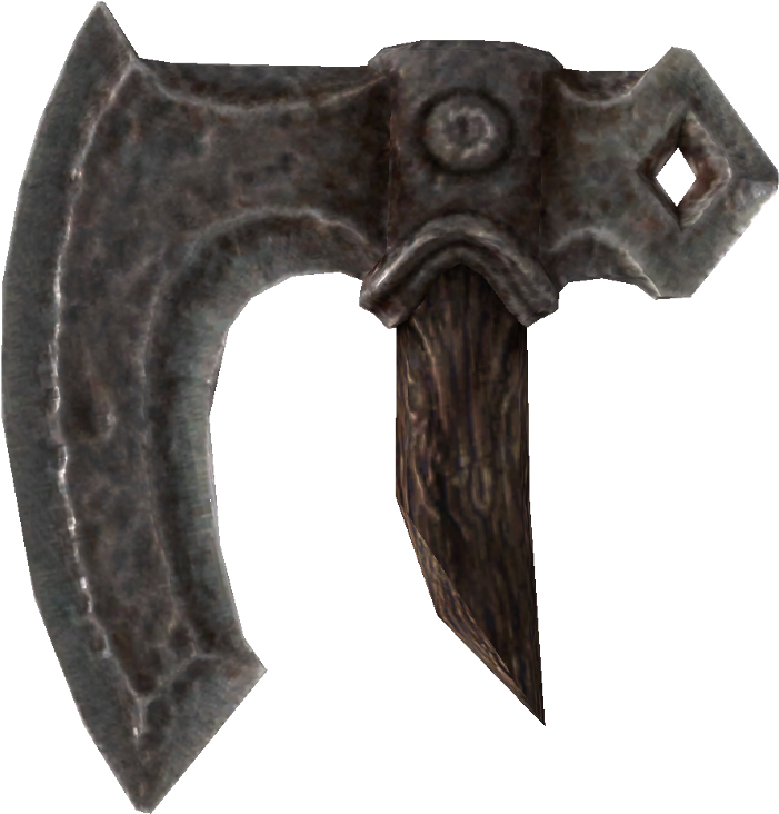 Skyrim Iron War Axe (750x750), Png Download