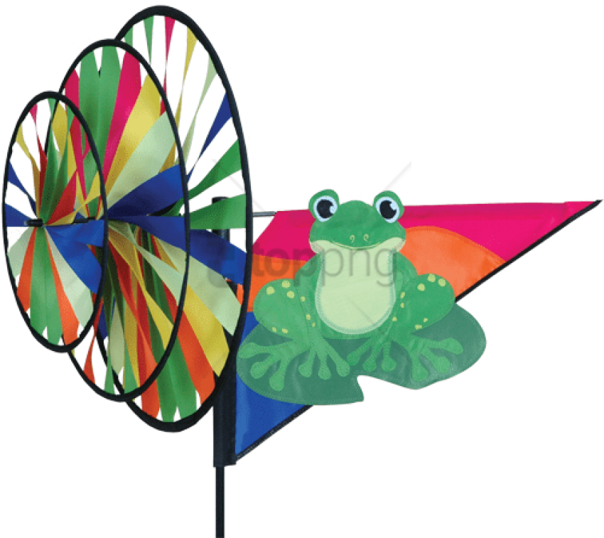 Free Png Triple Wheel Green Frog Spinner - Flag (850x757), Png Download