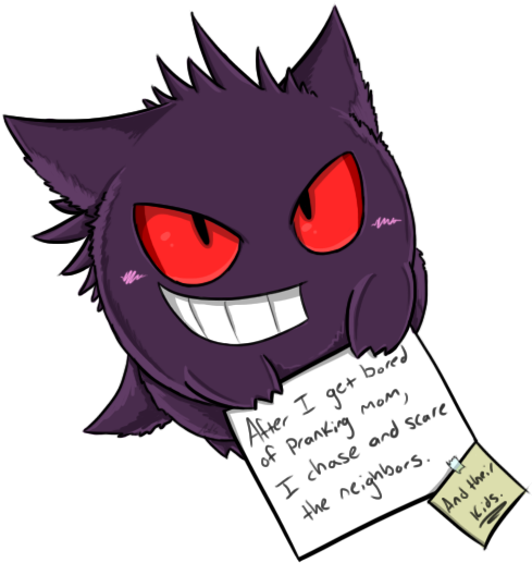 Gengar Shame - Pokemon Female Gengar (541x588), Png Download