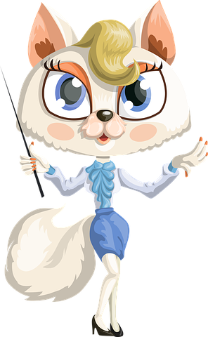 Cat Vector Graphics - Cat Teacher Png (296x480), Png Download