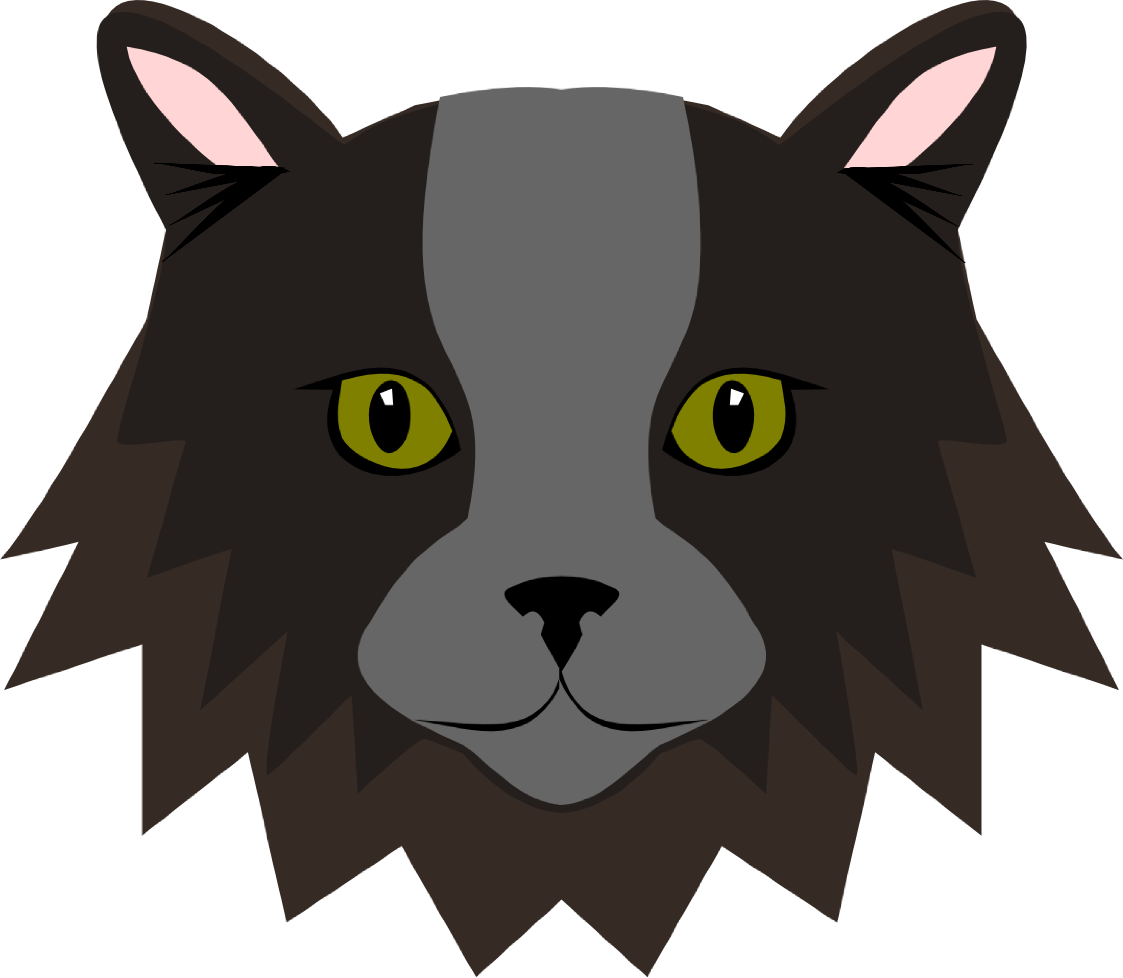 Longhair Russian Blue Cat Vector Illustration - Cat (3910x3450), Png Download