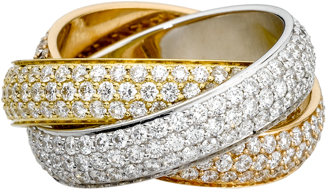 Jewel Clipart Diamond Ring - Cartier Trinity Ring (1000x1000), Png Download